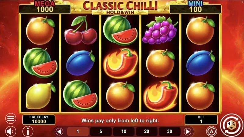 Classic Chilli Hold & Win – 5×3 ruļļi ar čili simboliem