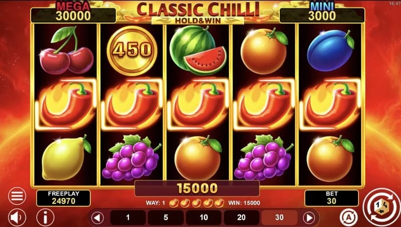 Classic Chilli Hold & Win – fiksēts Jackpot uz zīmes